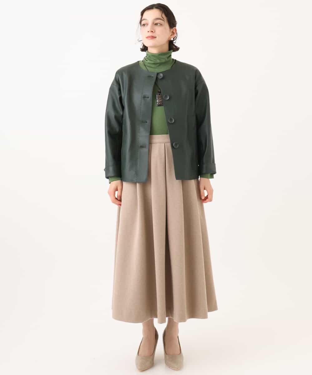 NHHAI86290 GIANNI LO GIUDICE(小さいサイズ)(メゾン ドゥ サンク) [セットアップ対応]タックフレアースカート ベージュ