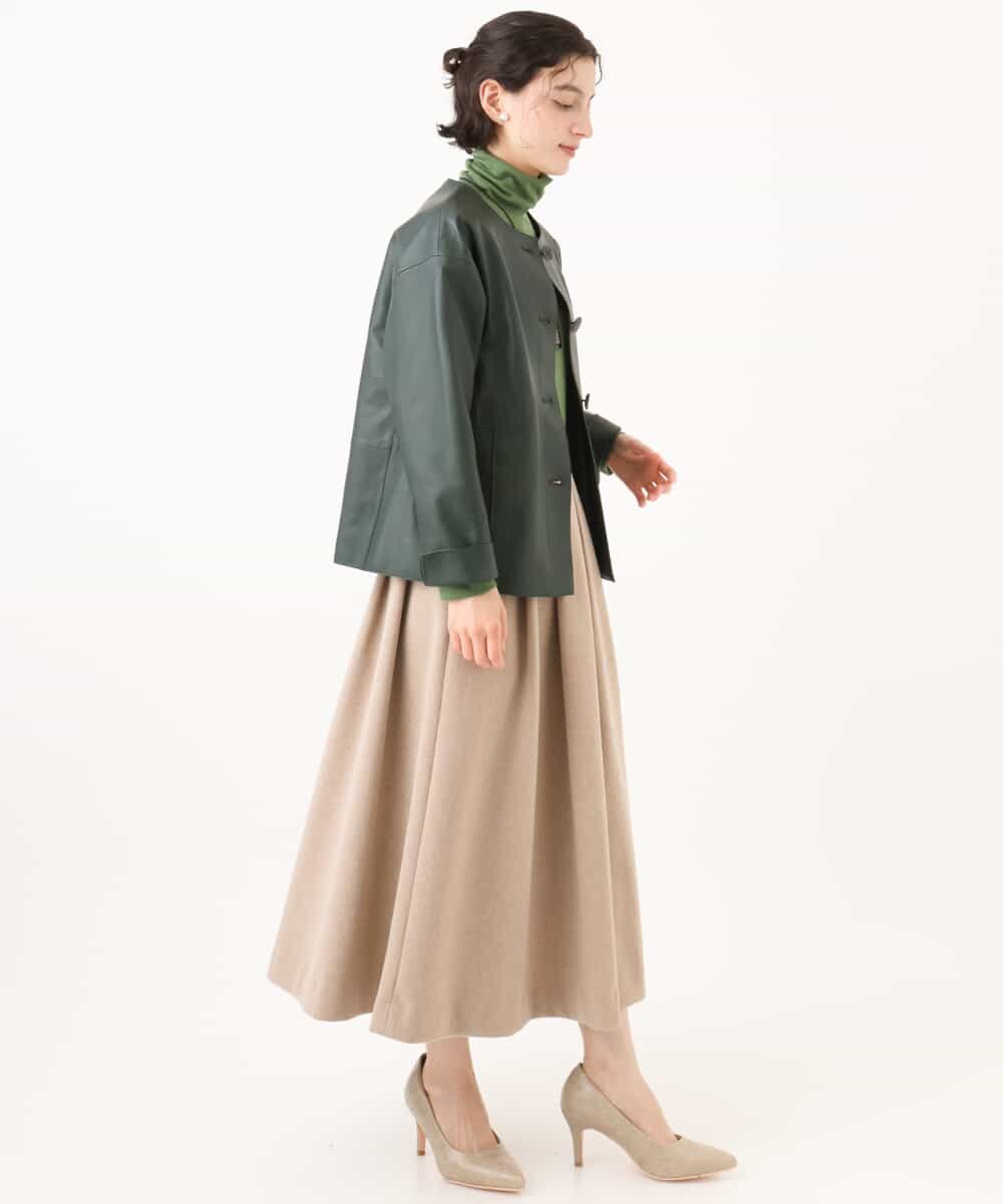 NHHAI86290 GIANNI LO GIUDICE(小さいサイズ)(メゾン ドゥ サンク) [セットアップ対応]タックフレアースカート ベージュ