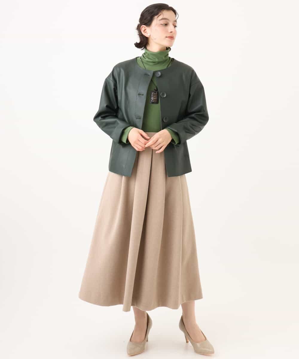 NHHAI86290 GIANNI LO GIUDICE(小さいサイズ)(メゾン ドゥ サンク) [セットアップ対応]タックフレアースカート ベージュ
