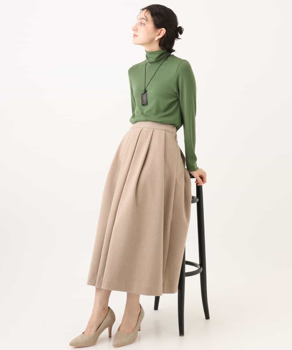 NHHAI86290 GIANNI LO GIUDICE(小さいサイズ)(メゾン ドゥ サンク) [セットアップ対応]タックフレアースカート ベージュ