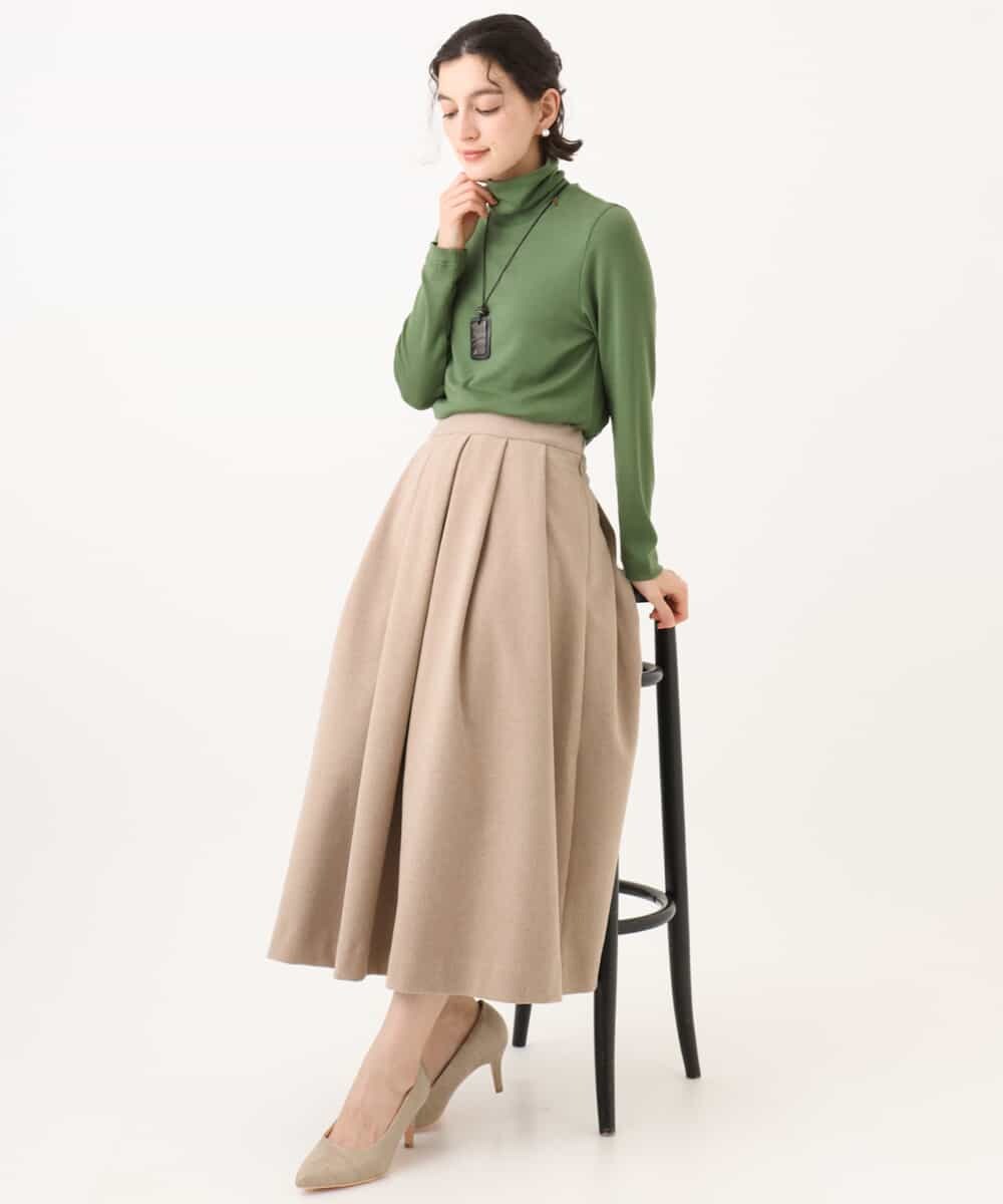 NHHAI86290 GIANNI LO GIUDICE(小さいサイズ)(メゾン ドゥ サンク) [セットアップ対応]タックフレアースカート ベージュ