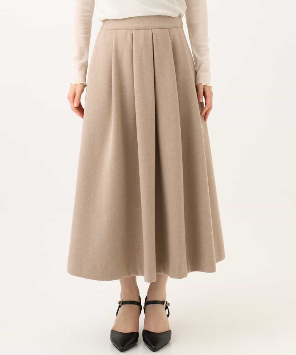 NHHAI86290 GIANNI LO GIUDICE(小さいサイズ)(メゾン ドゥ サンク) [セットアップ対応]タックフレアースカート ベージュ