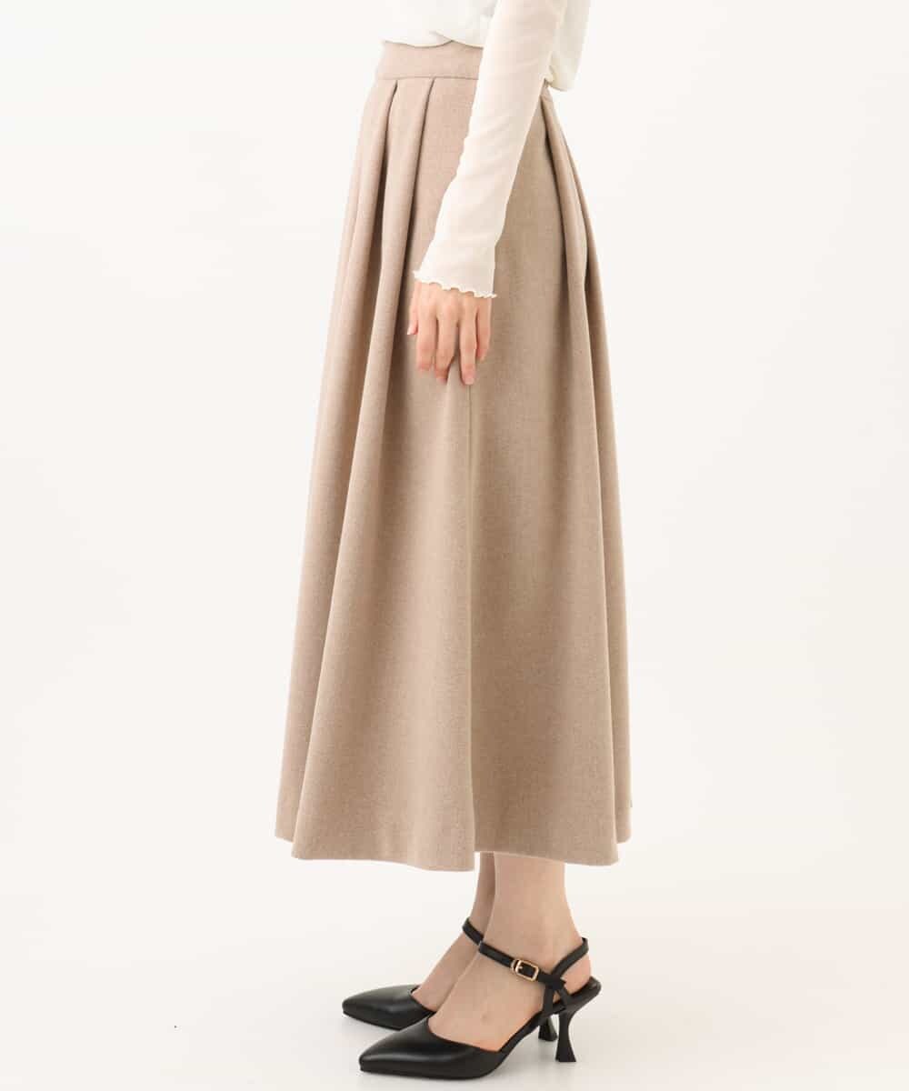 NHHAI86290 GIANNI LO GIUDICE(小さいサイズ)(メゾン ドゥ サンク) [セットアップ対応]タックフレアースカート ベージュ