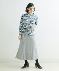 NHHAT20240 GIANNI LO GIUDICE(小さいサイズ)(メゾン ドゥ サンク) [日本製]サキソニーマーメイドスカート ライトグレー