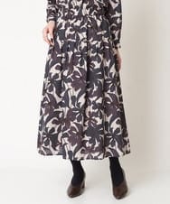 NHHAW12330 GIANNI LO GIUDICE(小さいサイズ)(メゾン ドゥ サンク) ボイルフラワープリントスカート[セットアップ対応] ネイビー系