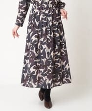 NHHAW12330 GIANNI LO GIUDICE(小さいサイズ)(メゾン ドゥ サンク) ボイルフラワープリントスカート[セットアップ対応] ネイビー系