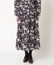 NHHAW12330 GIANNI LO GIUDICE(小さいサイズ)(メゾン ドゥ サンク) ボイルフラワープリントスカート[セットアップ対応] ネイビー系