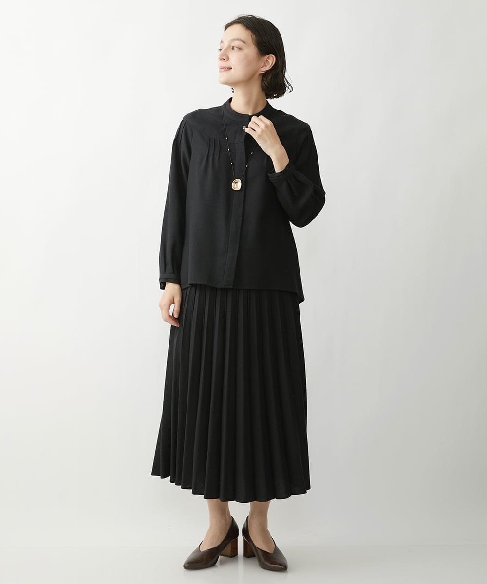 NHHAW30330 GIANNI LO GIUDICE(小さいサイズ)(メゾン ドゥ サンク) [セットアップ対応]ウール混ビエラスカート ブラック