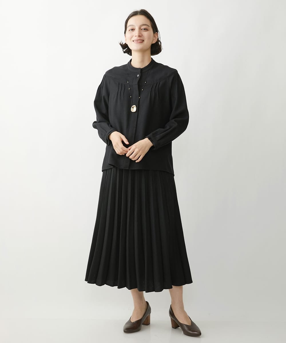 NHHAW30330 GIANNI LO GIUDICE(小さいサイズ)(メゾン ドゥ サンク) [セットアップ対応]ウール混ビエラスカート ブラック
