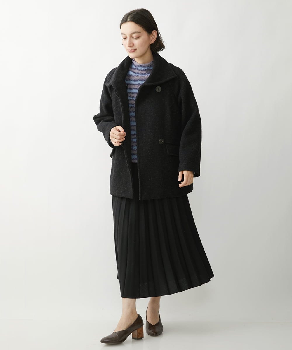 NHHAW30330 GIANNI LO GIUDICE(小さいサイズ)(メゾン ドゥ サンク) [セットアップ対応]ウール混ビエラスカート ブラック