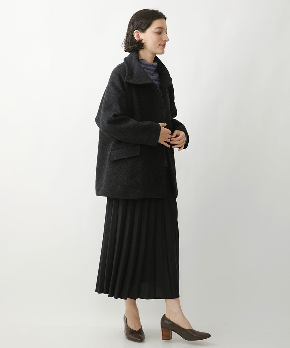 NHHAW30330 GIANNI LO GIUDICE(小さいサイズ)(メゾン ドゥ サンク) [セットアップ対応]ウール混ビエラスカート ブラック
