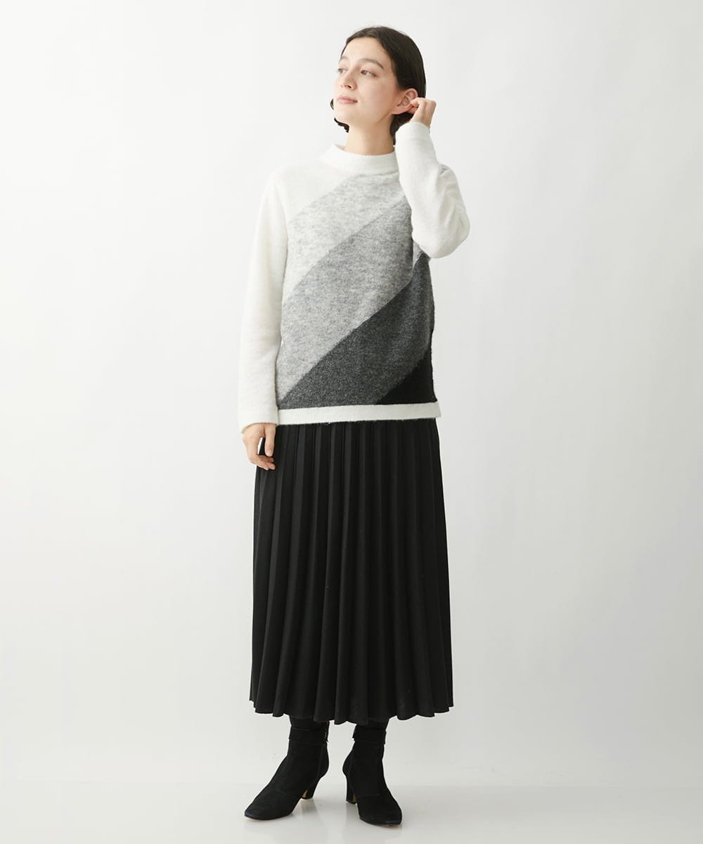 NHHAW30330 GIANNI LO GIUDICE(小さいサイズ)(メゾン ドゥ サンク) [セットアップ対応]ウール混ビエラスカート ブラック
