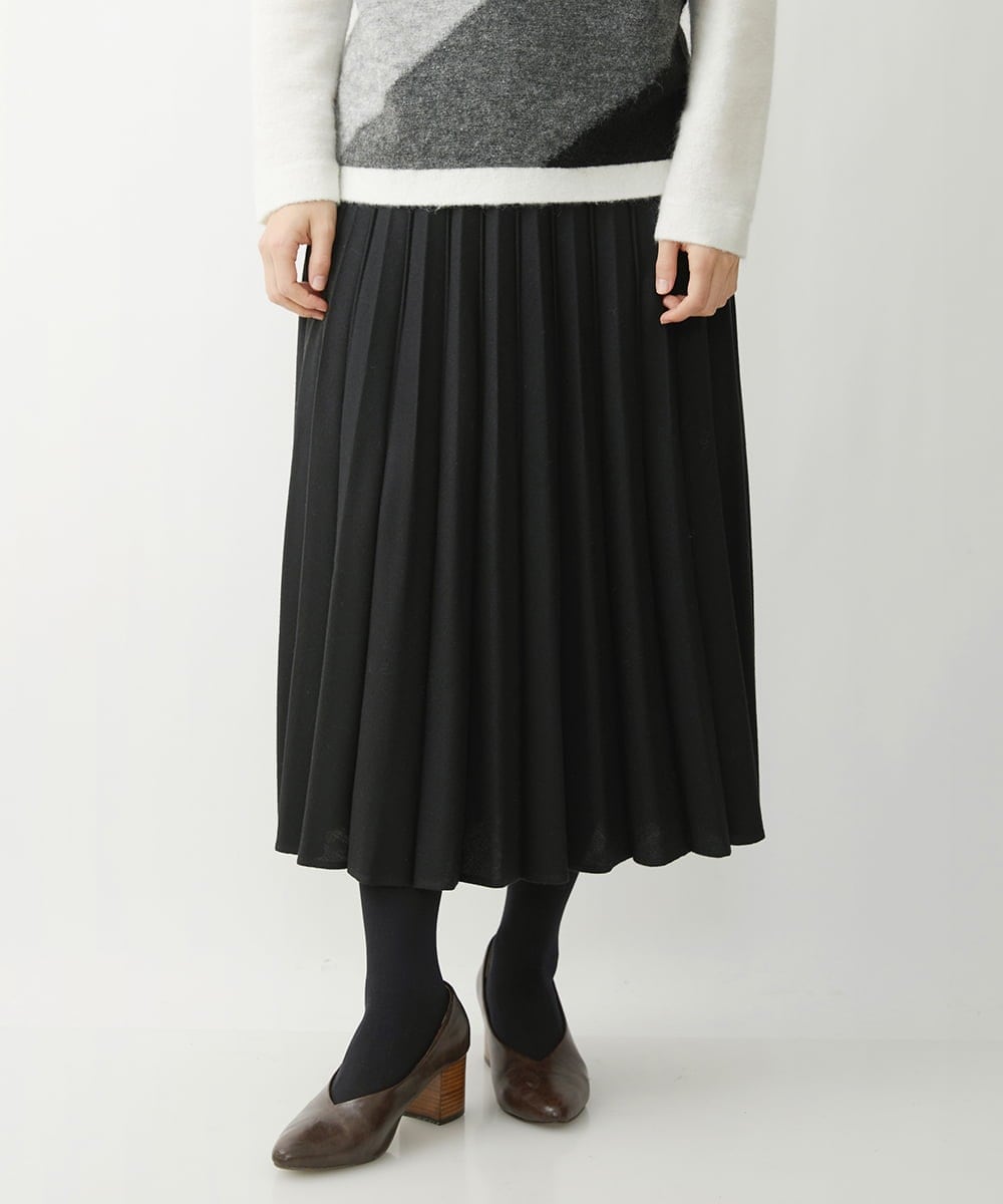 NHHAW30330 GIANNI LO GIUDICE(小さいサイズ)(メゾン ドゥ サンク) [セットアップ対応]ウール混ビエラスカート ブラック