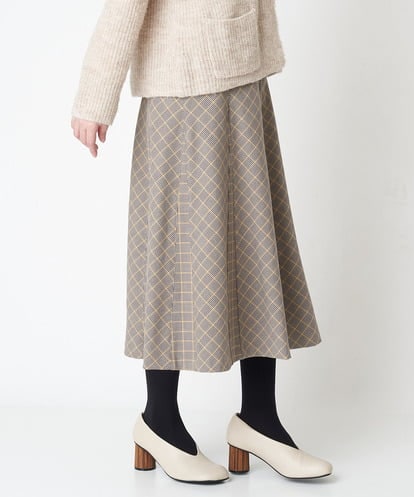 NHHAX84250 GIANNI LO GIUDICE(小さいサイズ) [日本製/洗える]カラーグレンチェックフレアースカート