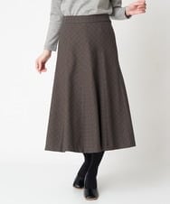 NHHAX84250 GIANNI LO GIUDICE(小さいサイズ)(メゾン ドゥ サンク) [日本製/洗える]カラーグレンチェックフレアースカート ダークグレー系