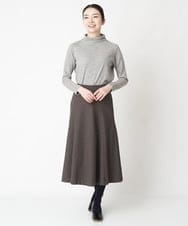 NHHAX84250 GIANNI LO GIUDICE(小さいサイズ)(メゾン ドゥ サンク) [日本製/洗える]カラーグレンチェックフレアースカート ダークグレー系