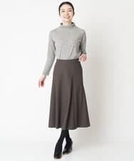NHHAX84250 GIANNI LO GIUDICE(小さいサイズ)(メゾン ドゥ サンク) [日本製/洗える]カラーグレンチェックフレアースカート ダークグレー系