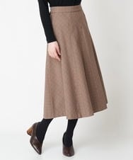 NHHAX84250 GIANNI LO GIUDICE(小さいサイズ)(メゾン ドゥ サンク) [日本製/洗える]カラーグレンチェックフレアースカート ダークグレー系