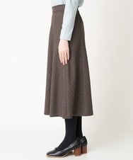 NHHAX84250 GIANNI LO GIUDICE(小さいサイズ)(メゾン ドゥ サンク) [日本製/洗える]カラーグレンチェックフレアースカート ダークグレー系