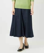 NHHCF83290 GIANNI LO GIUDICE(小さいサイズ)(メゾン ドゥ サンク) ウール混デニムフレアスカート ネイビー