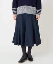 NHHCF83290 GIANNI LO GIUDICE(小さいサイズ)(メゾン ドゥ サンク) ウール混デニムフレアスカート ベージュ