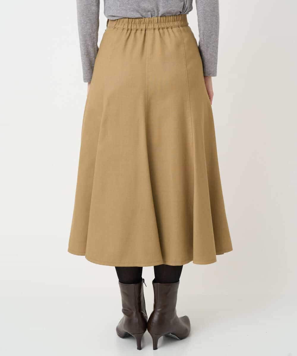 NHHCF83290 GIANNI LO GIUDICE(小さいサイズ)(メゾン ドゥ サンク) ウール混デニムフレアスカート ベージュ