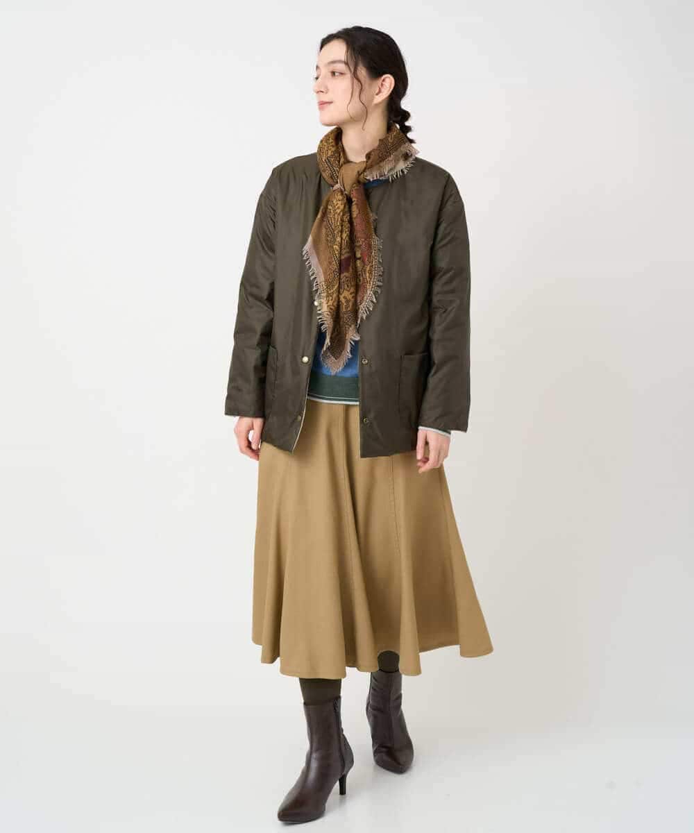 NHHCF83290 GIANNI LO GIUDICE(小さいサイズ)(メゾン ドゥ サンク) ウール混デニムフレアスカート ベージュ