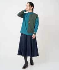 NHHCF83290 GIANNI LO GIUDICE(小さいサイズ)(メゾン ドゥ サンク) ウール混デニムフレアスカート ベージュ