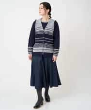 NHHCF83290 GIANNI LO GIUDICE(小さいサイズ)(メゾン ドゥ サンク) ウール混デニムフレアスカート ベージュ