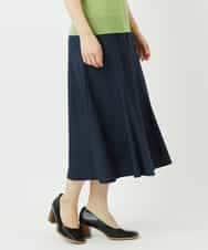 NHHCF83290 GIANNI LO GIUDICE(小さいサイズ)(メゾン ドゥ サンク) ウール混デニムフレアスカート ベージュ