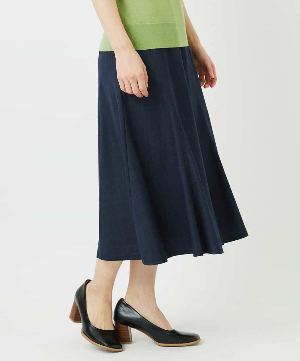 NHHCF83290 GIANNI LO GIUDICE(小さいサイズ)(メゾン ドゥ サンク) ウール混デニムフレアスカート ベージュ