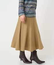 NHHCF83290 GIANNI LO GIUDICE(小さいサイズ)(メゾン ドゥ サンク) ウール混デニムフレアスカート ベージュ