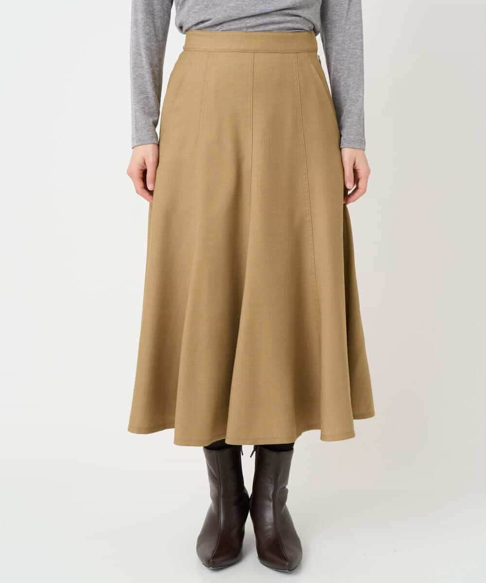 NHHCF83290 GIANNI LO GIUDICE(小さいサイズ)(メゾン ドゥ サンク) ウール混デニムフレアスカート ベージュ