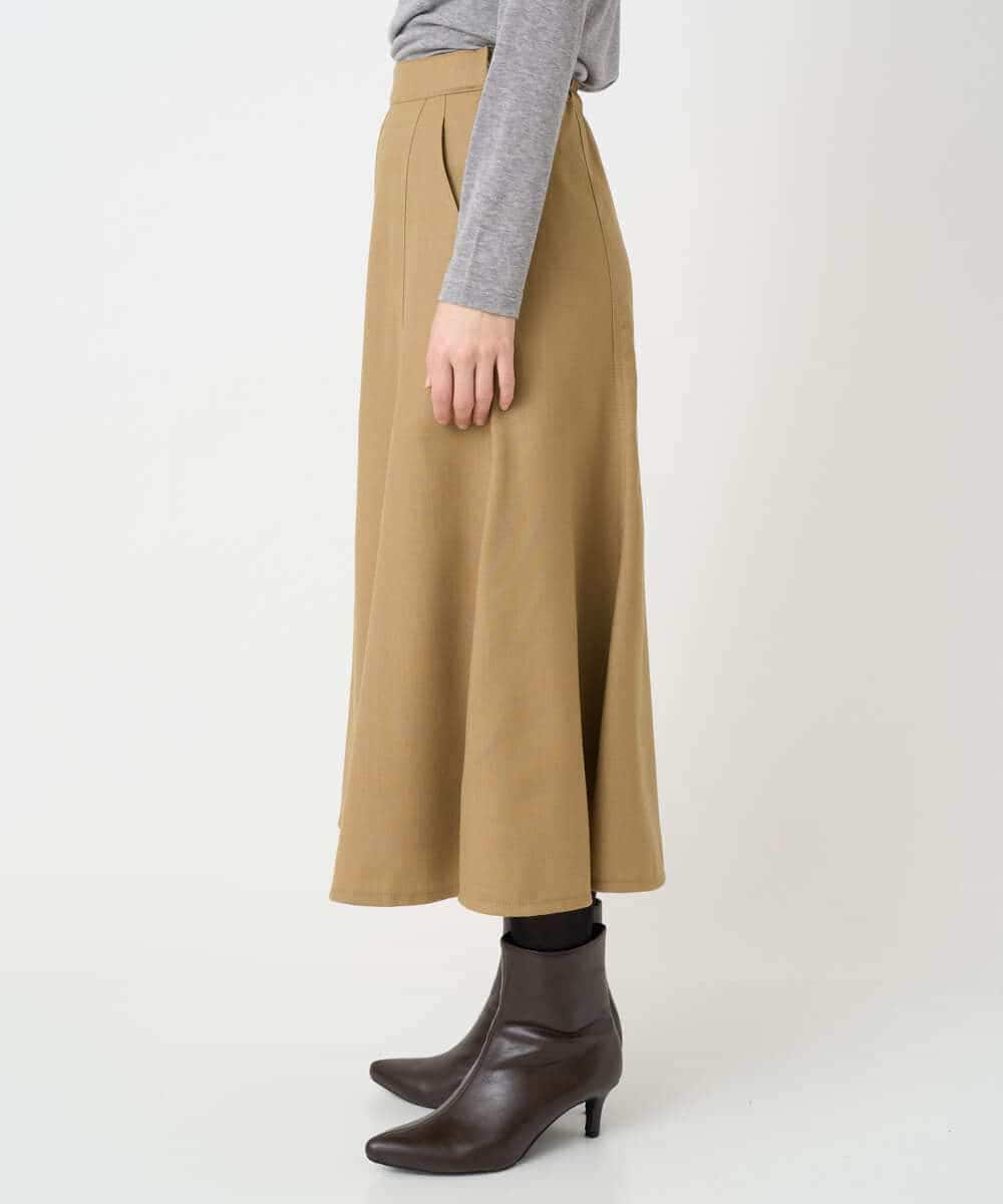 NHHCF83290 GIANNI LO GIUDICE(小さいサイズ)(メゾン ドゥ サンク) ウール混デニムフレアスカート ベージュ