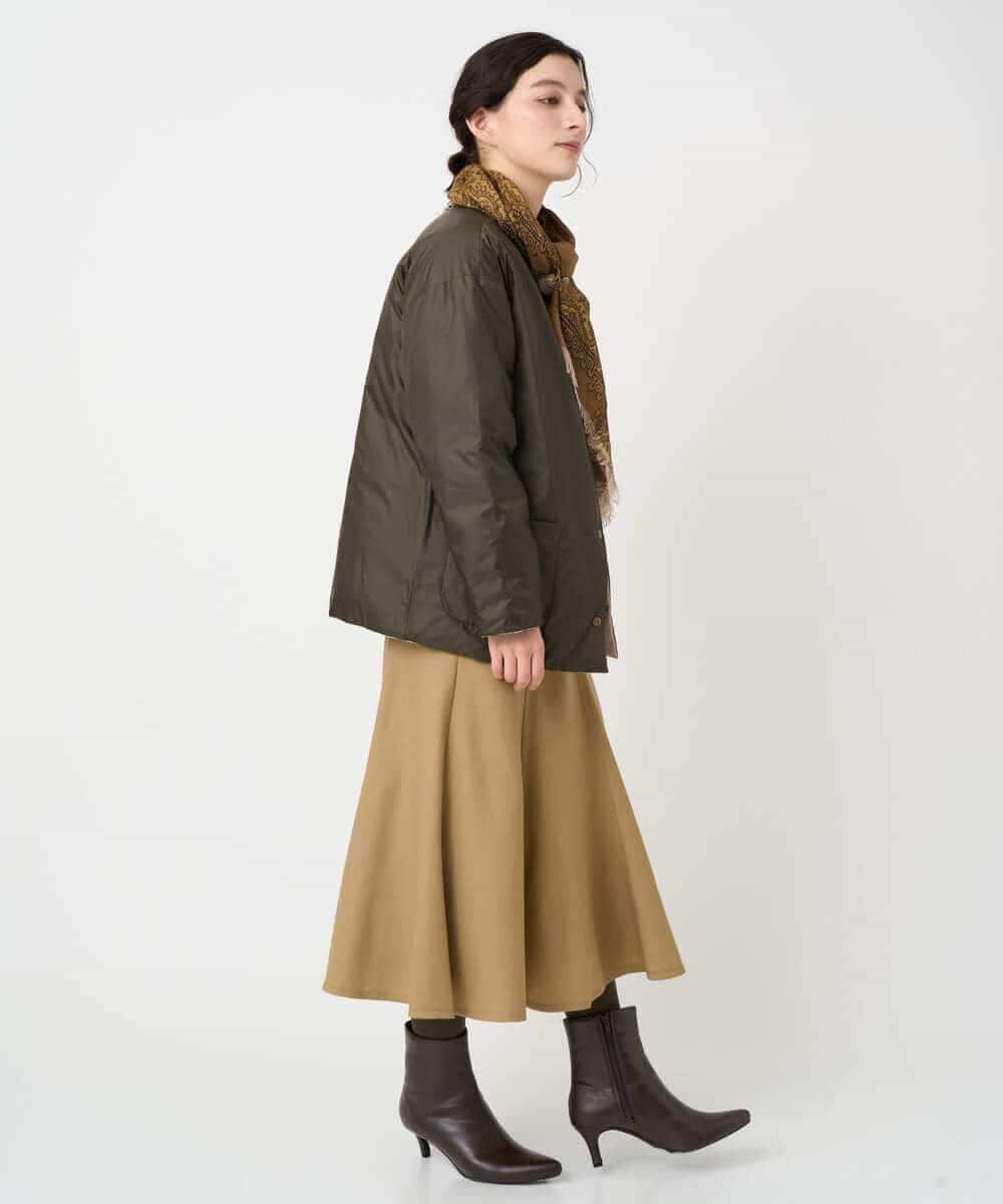 NHHCF83290 GIANNI LO GIUDICE(小さいサイズ)(メゾン ドゥ サンク) ウール混デニムフレアスカート ベージュ