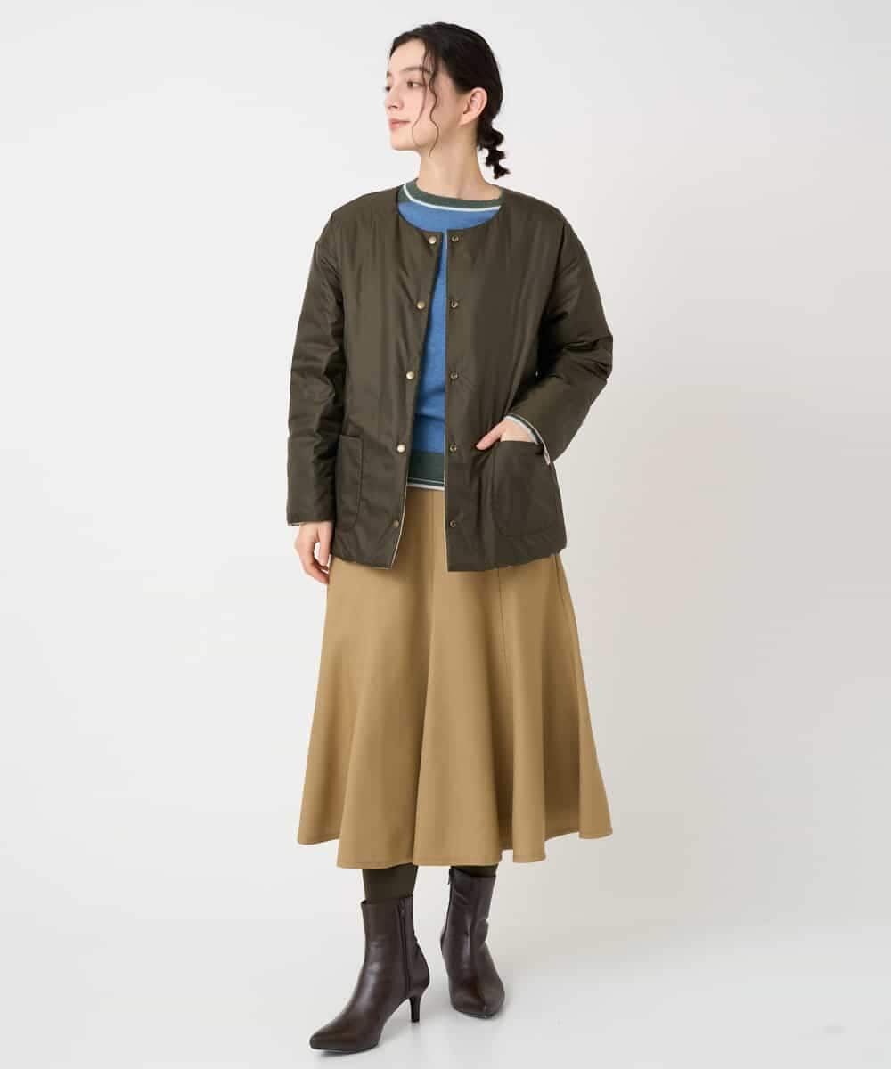 NHHCF83290 GIANNI LO GIUDICE(小さいサイズ)(メゾン ドゥ サンク) ウール混デニムフレアスカート ベージュ