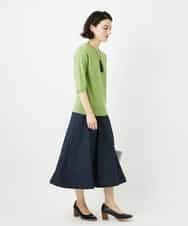 NHHCF83290 GIANNI LO GIUDICE(小さいサイズ)(メゾン ドゥ サンク) ウール混デニムフレアスカート ベージュ