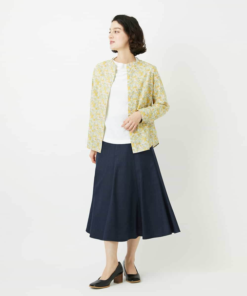 NHHCF83290 GIANNI LO GIUDICE(小さいサイズ)(メゾン ドゥ サンク) ウール混デニムフレアスカート ベージュ