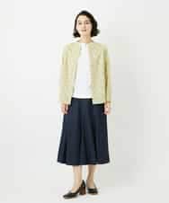 NHHCF83290 GIANNI LO GIUDICE(小さいサイズ)(メゾン ドゥ サンク) ウール混デニムフレアスカート ベージュ