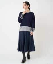 NHHCF83290 GIANNI LO GIUDICE(小さいサイズ)(メゾン ドゥ サンク) ウール混デニムフレアスカート ベージュ