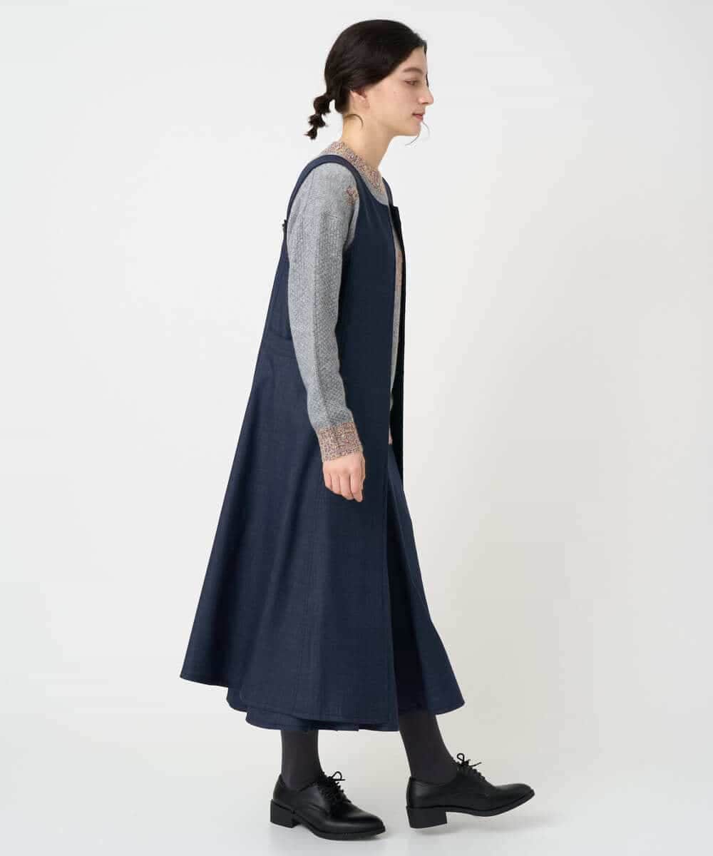 NHHCF83290 GIANNI LO GIUDICE(小さいサイズ)(メゾン ドゥ サンク) ウール混デニムフレアスカート ベージュ