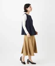 NHHCF83290 GIANNI LO GIUDICE(小さいサイズ)(メゾン ドゥ サンク) ウール混デニムフレアスカート ベージュ