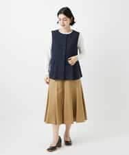 NHHCF83290 GIANNI LO GIUDICE(小さいサイズ)(メゾン ドゥ サンク) ウール混デニムフレアスカート ベージュ