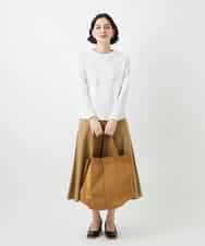 NHHCF83290 GIANNI LO GIUDICE(小さいサイズ)(メゾン ドゥ サンク) ウール混デニムフレアスカート ベージュ