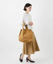 NHHCF83290 GIANNI LO GIUDICE(小さいサイズ)(メゾン ドゥ サンク) ウール混デニムフレアスカート ベージュ