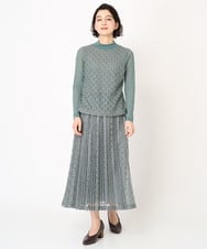 NHHEB40360 GIANNI LO GIUDICE(小さいサイズ)(メゾン ドゥ サンク) ポリエステルクロシェ風レーススカート グリーン