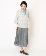 NHHEB40360 GIANNI LO GIUDICE(小さいサイズ)(メゾン ドゥ サンク) ポリエステルクロシェ風レーススカート グリーン