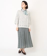 NHHEB40360 GIANNI LO GIUDICE(小さいサイズ)(メゾン ドゥ サンク) ポリエステルクロシェ風レーススカート グリーン