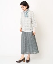 NHHEB40360 GIANNI LO GIUDICE(小さいサイズ)(メゾン ドゥ サンク) ポリエステルクロシェ風レーススカート グリーン