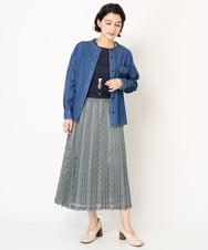 NHHEB40360 GIANNI LO GIUDICE(小さいサイズ)(メゾン ドゥ サンク) ポリエステルクロシェ風レーススカート グリーン